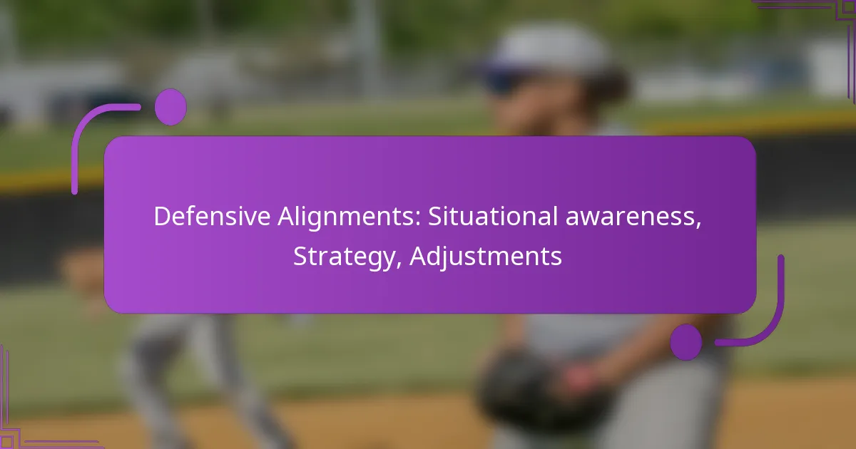 Defensive Alignments: Situational awareness, Strategy, Adjustments
