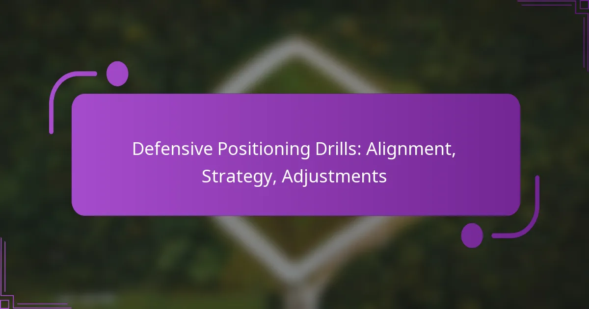 Defensive Positioning Drills: Alignment, Strategy, Adjustments