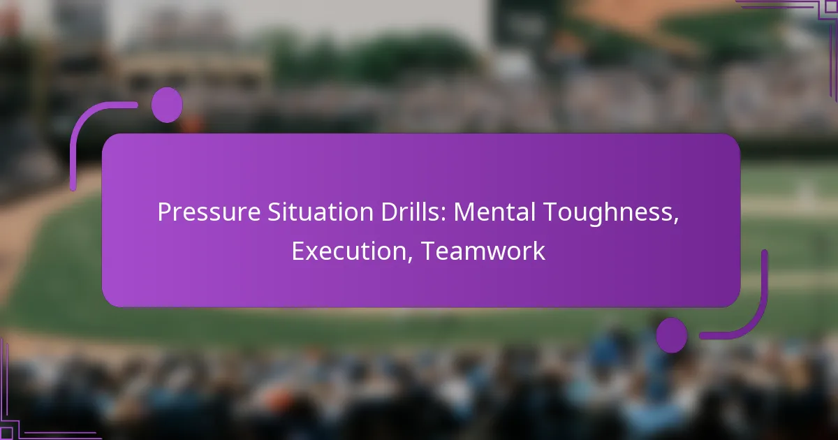 Pressure Situation Drills: Mental Toughness, Execution, Teamwork