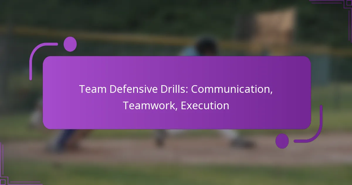 Team Defensive Drills: Communication, Teamwork, Execution
