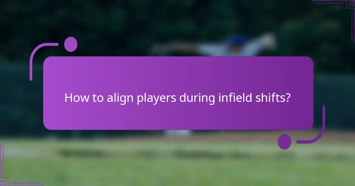 How to align players during infield shifts?