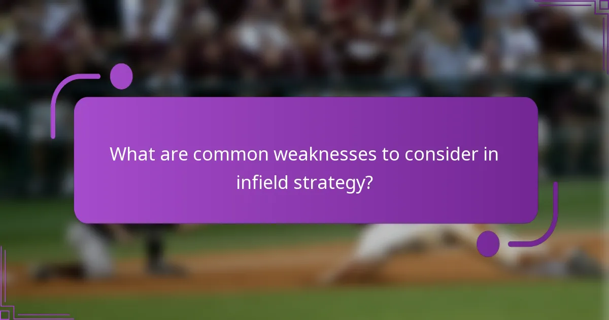 What are common weaknesses to consider in infield strategy?