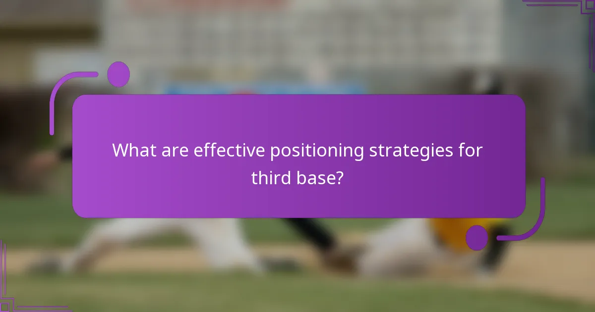 What are effective positioning strategies for third base?