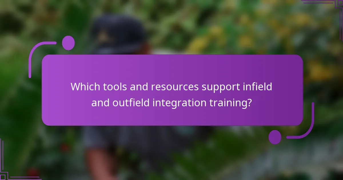 Which tools and resources support infield and outfield integration training?